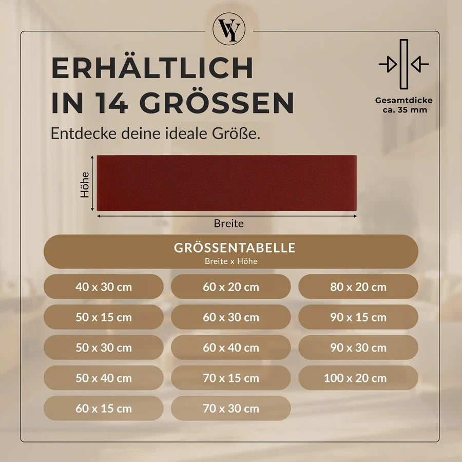 Wandkissen Rechteck | Bordeaux T03 Velours