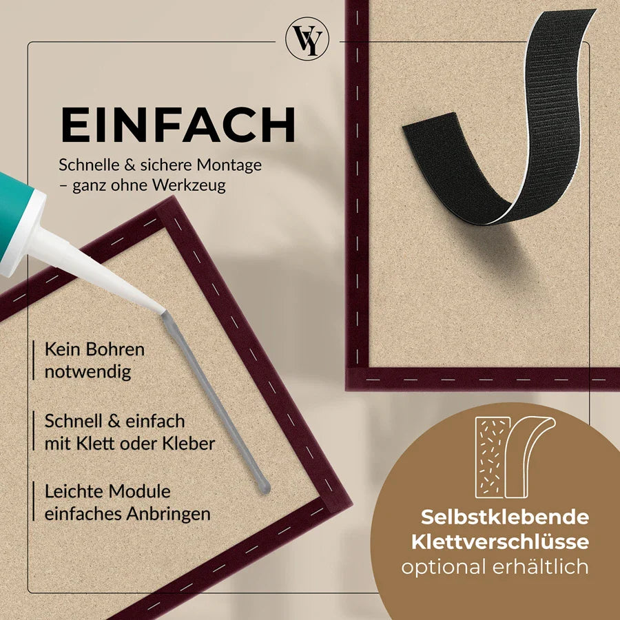 Wandkissen Rechteck | Bordeaux T03 Velours