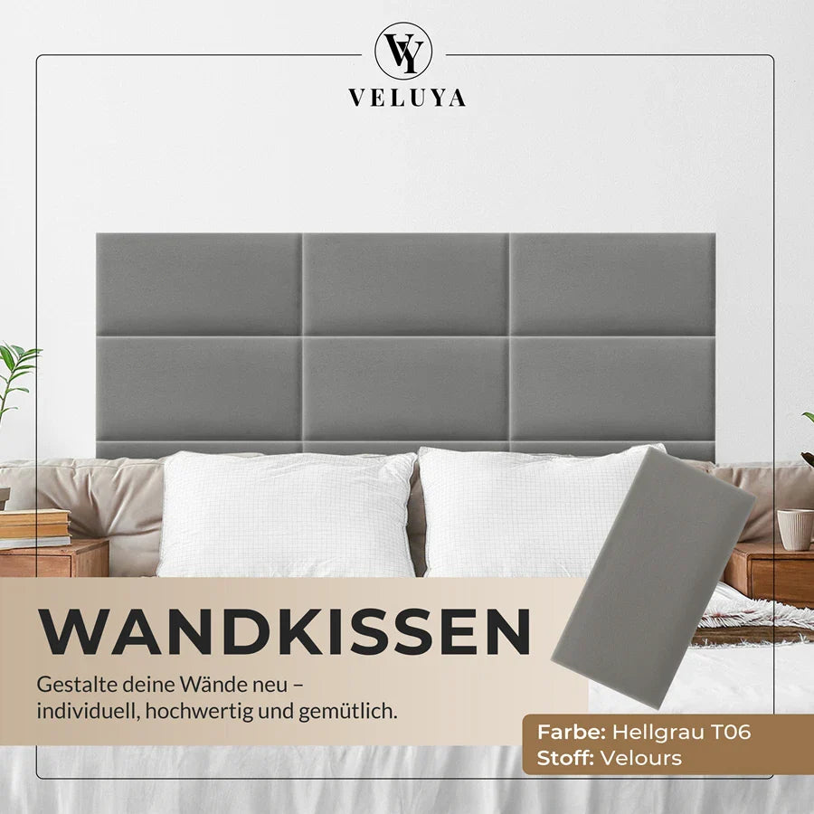 Wandkissen Rechteck | Hellgrau T06 Velours