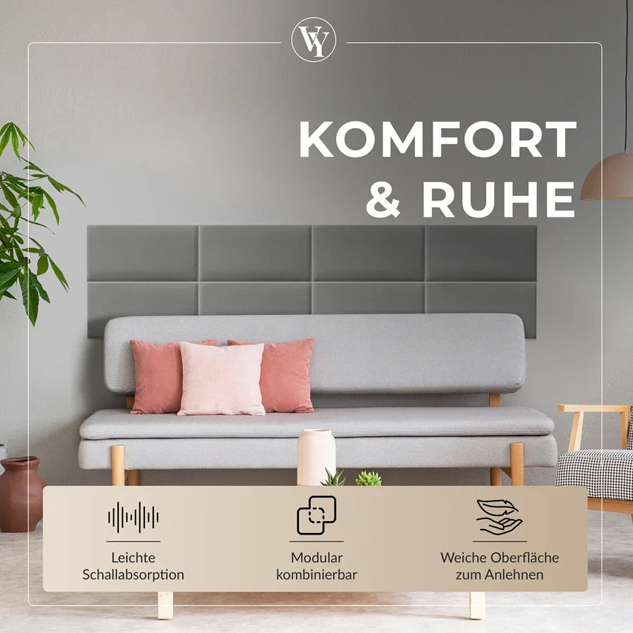 Wandkissen Rechteck | Hellgrau T06 Velours