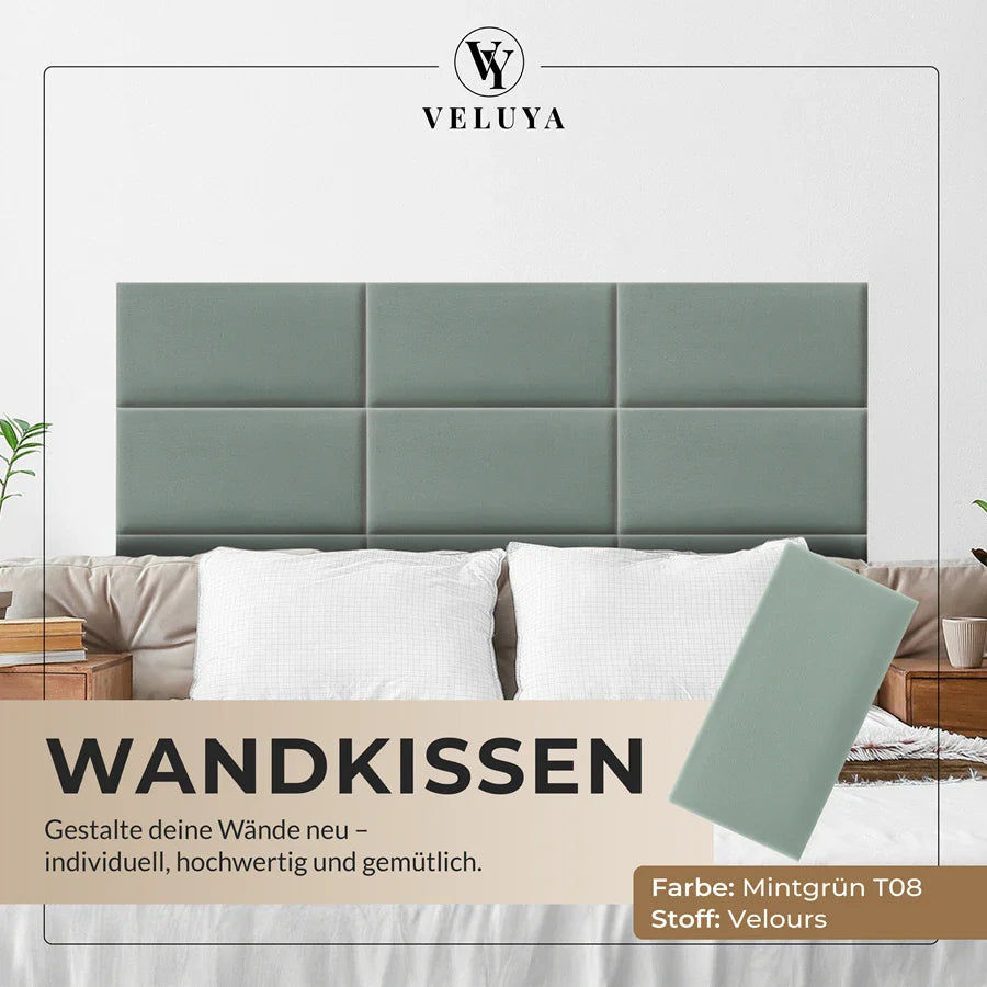 Wandkissen Rechteck | Mintgrün T08 Velours