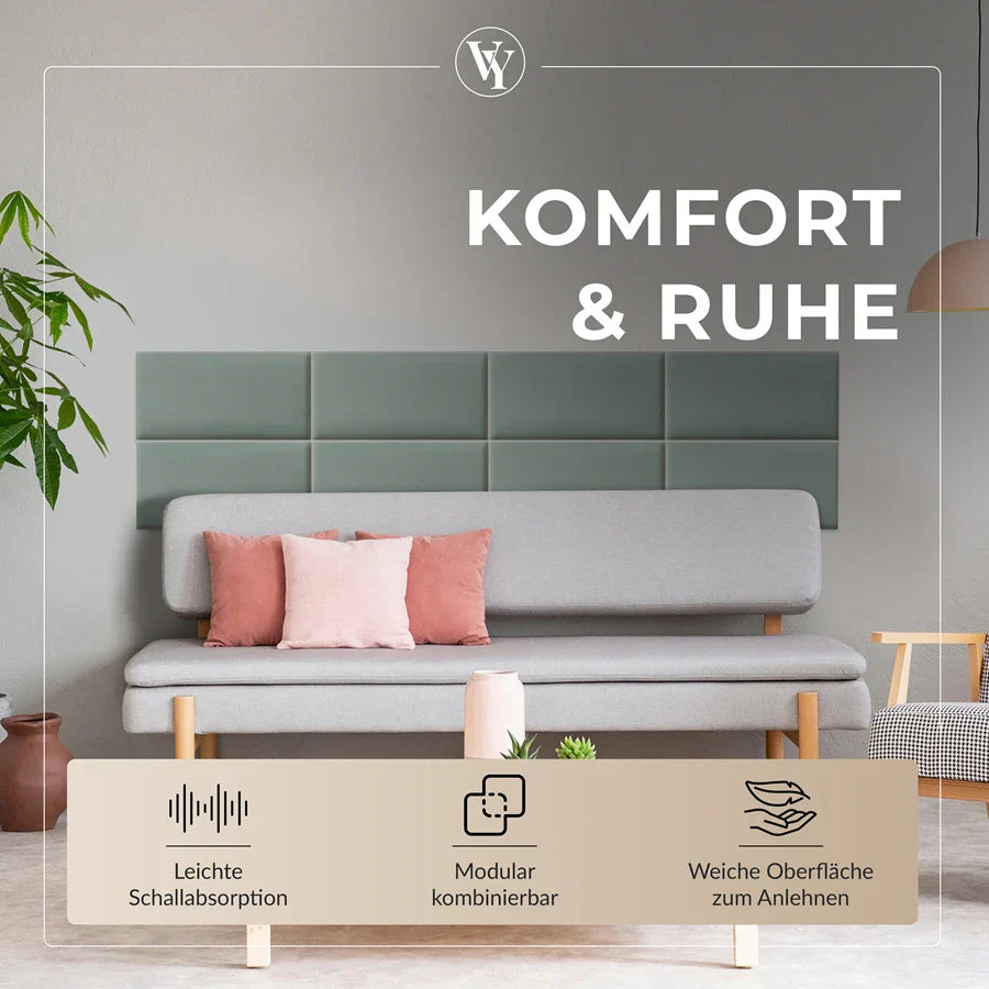 Wandkissen Rechteck | Mintgrün T08 Velours