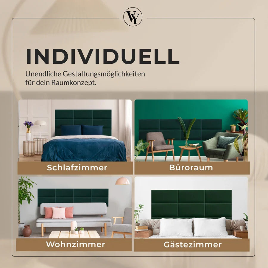 Wandkissen Rechteck | Türkis T09 Velours