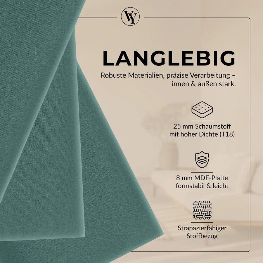 Wandkissen Rechteck | Petrolblau T13 Velours