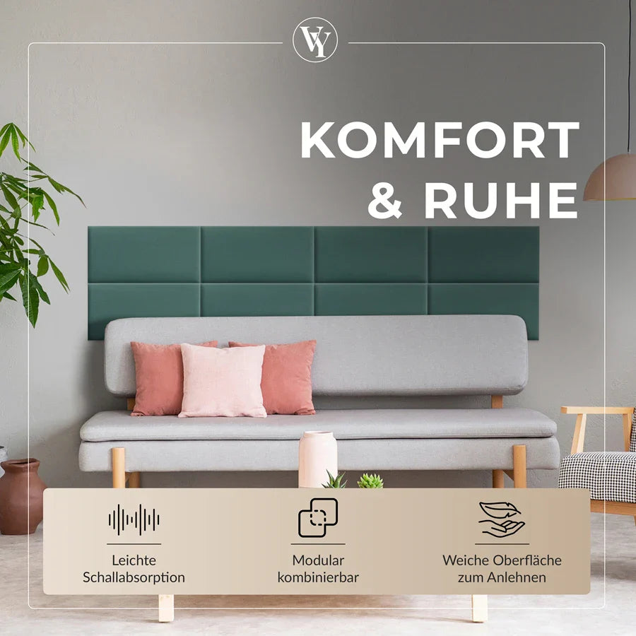 Wandkissen Rechteck | Petrolblau T13 Velours