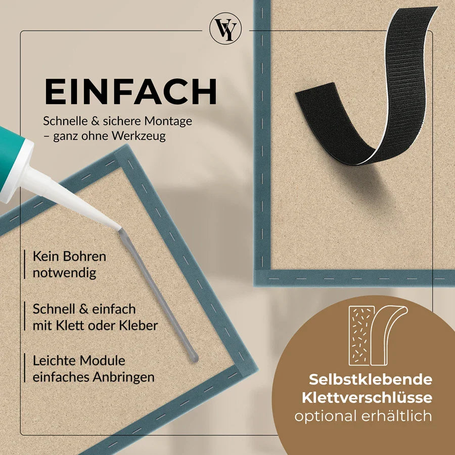 Wandkissen Rechteck | Petrolblau T13 Velours