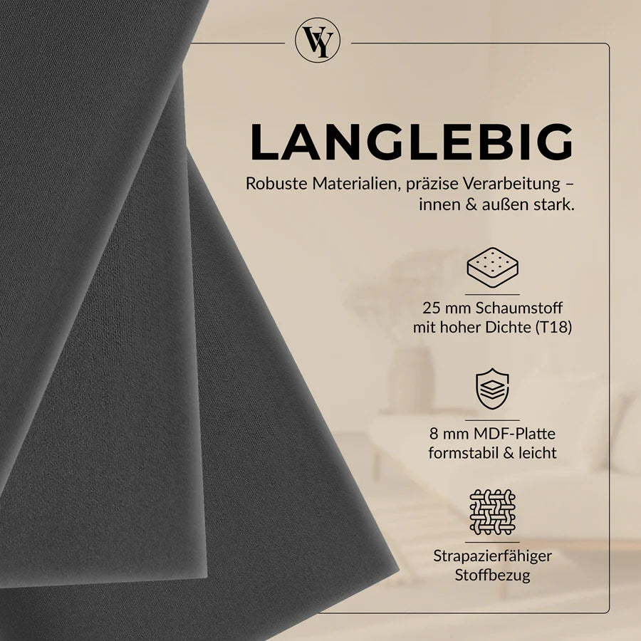 Wandkissen Rechteck | Anthrazit T15 Velours