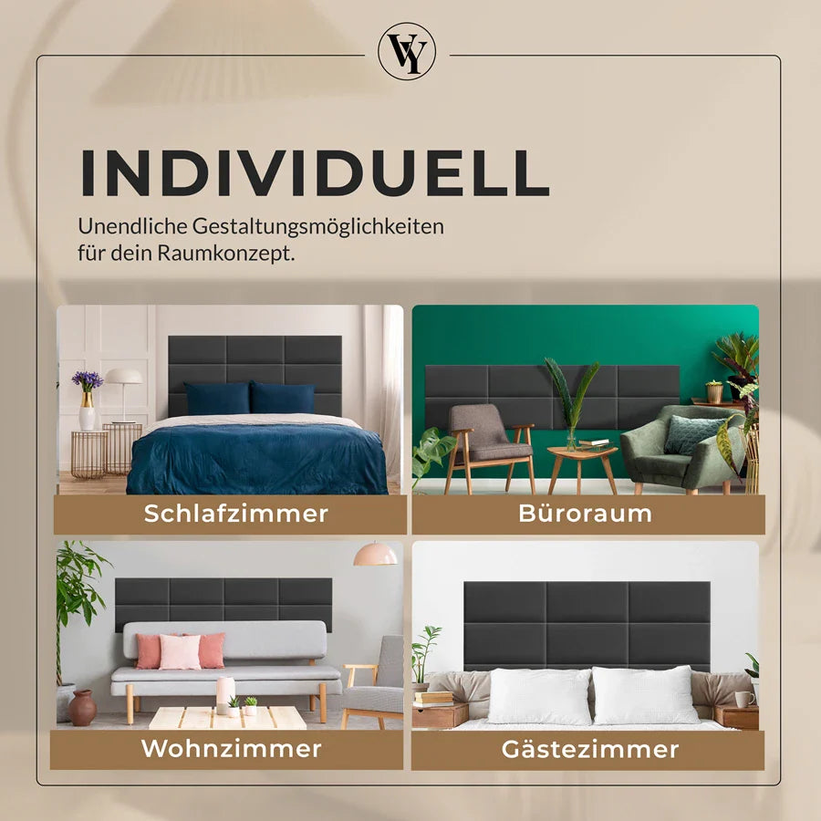 Wandkissen Rechteck | Anthrazit T15 Velours