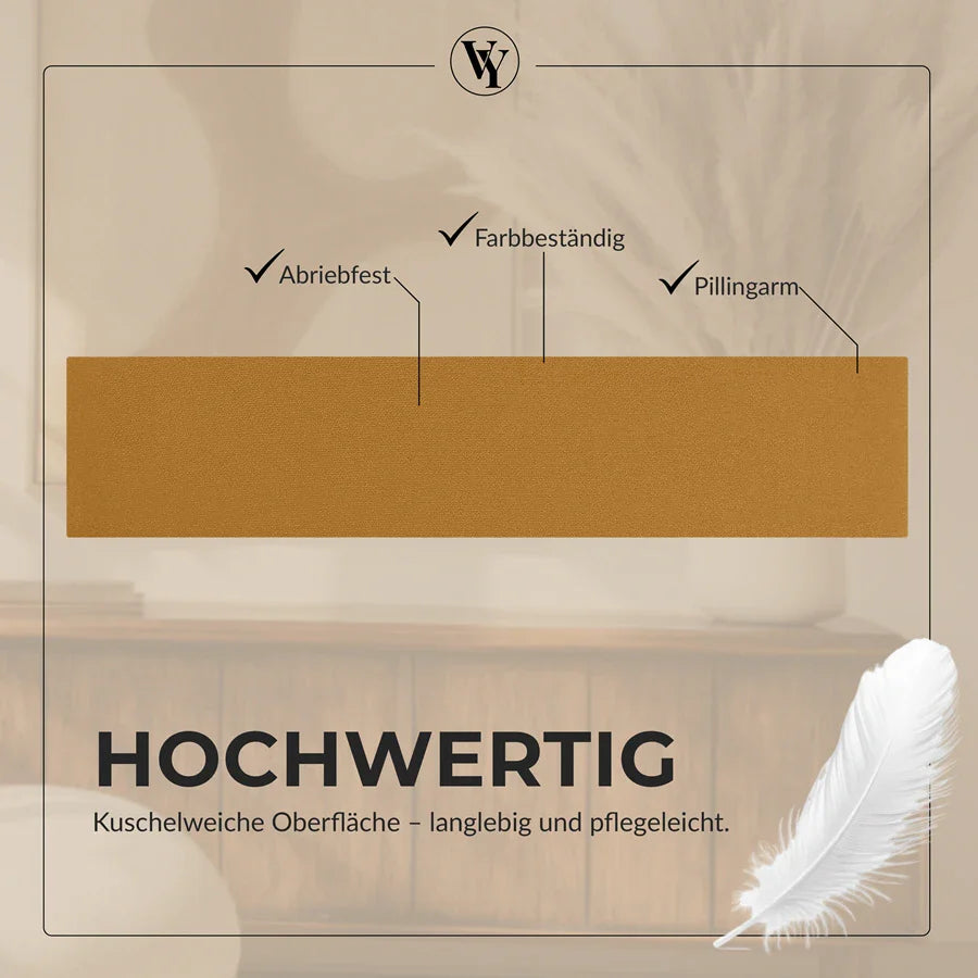 Wandkissen Rechteck | Ockergelb T18 Velours