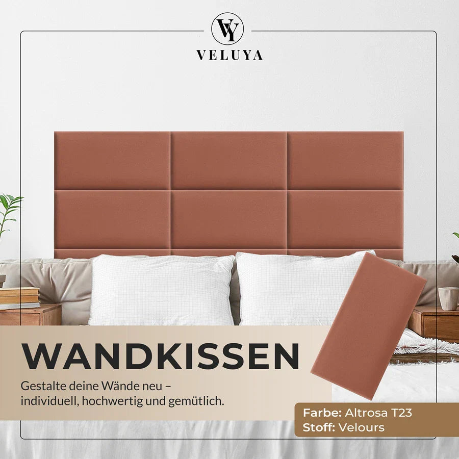 Wandkissen Rechteck | Altrosa T23 Velours