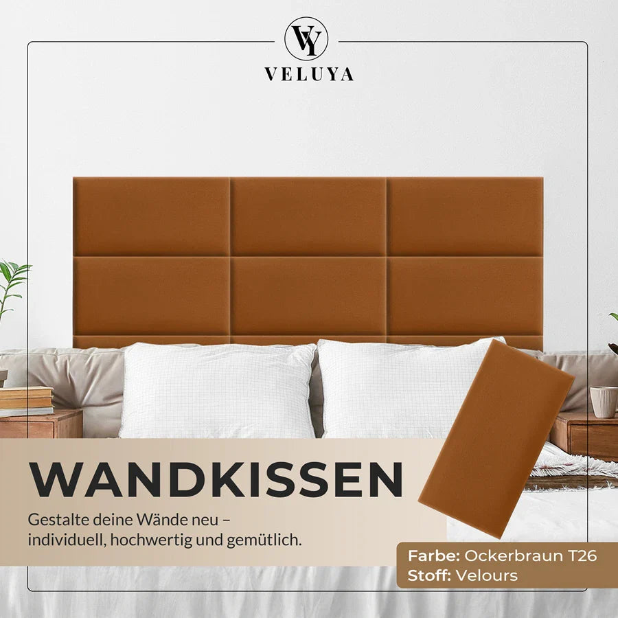 Wandkissen Rechteck | Ockerbraun T26 Velours