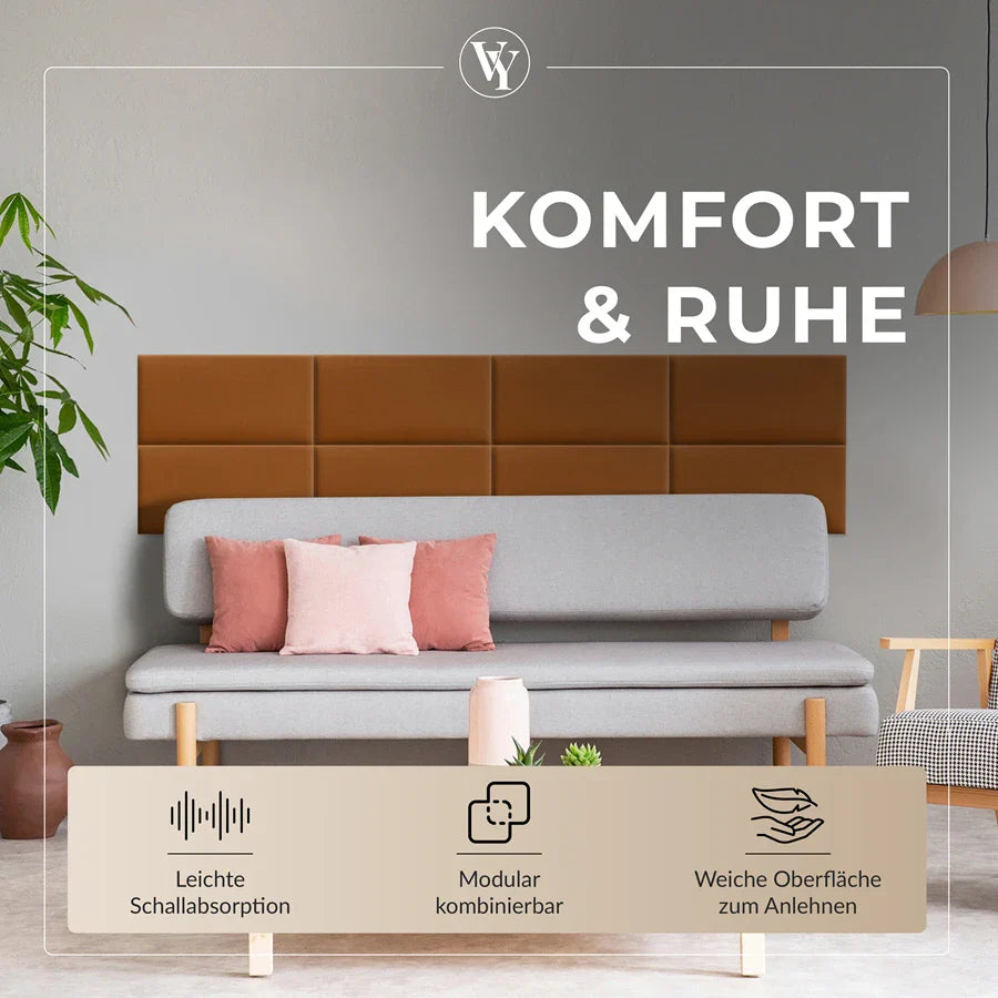 Wandkissen Rechteck | Ockerbraun T26 Velours