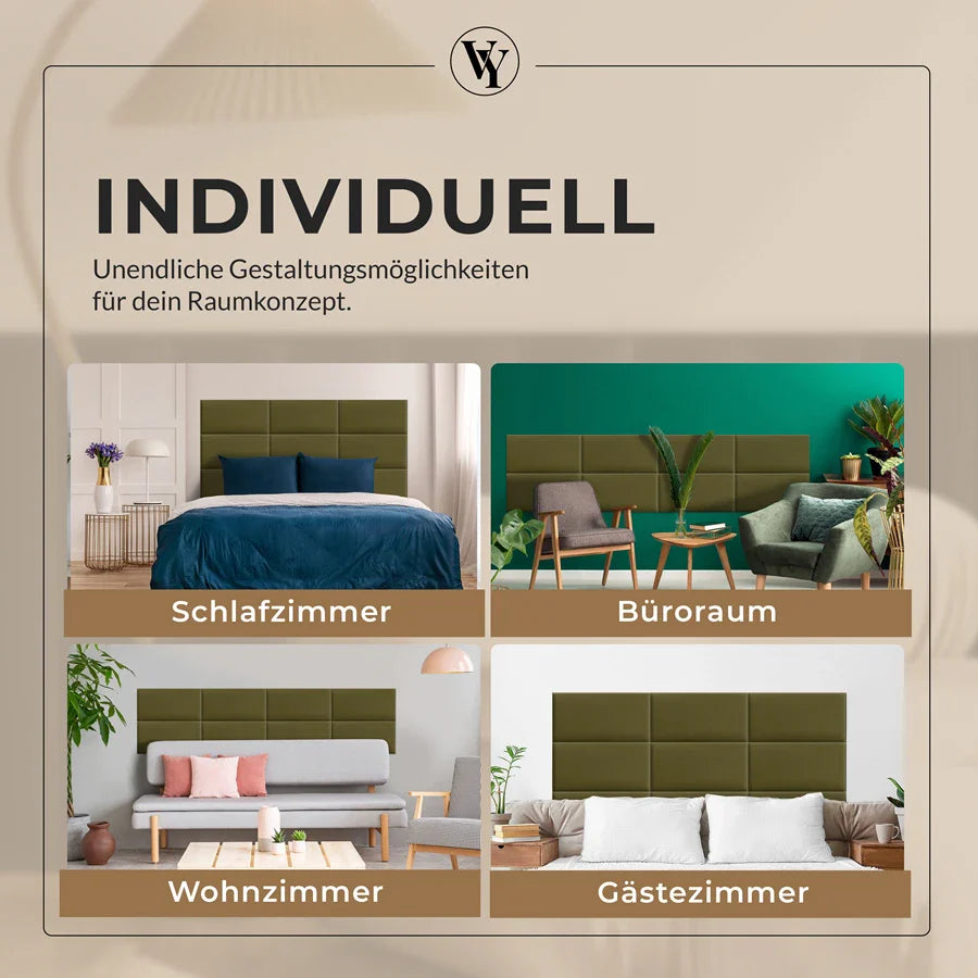 Wandkissen Rechteck | Khaki T27 Velours