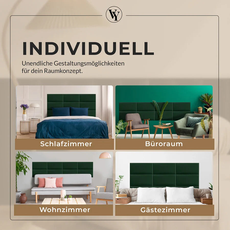 Wandkissen Rechteck | Dunkelgrün T28 Velours