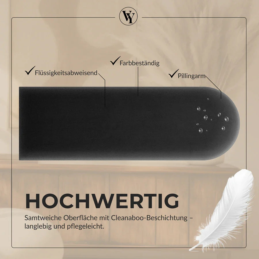 Wandkissen Rundbogen | Schwarz M01 Samt