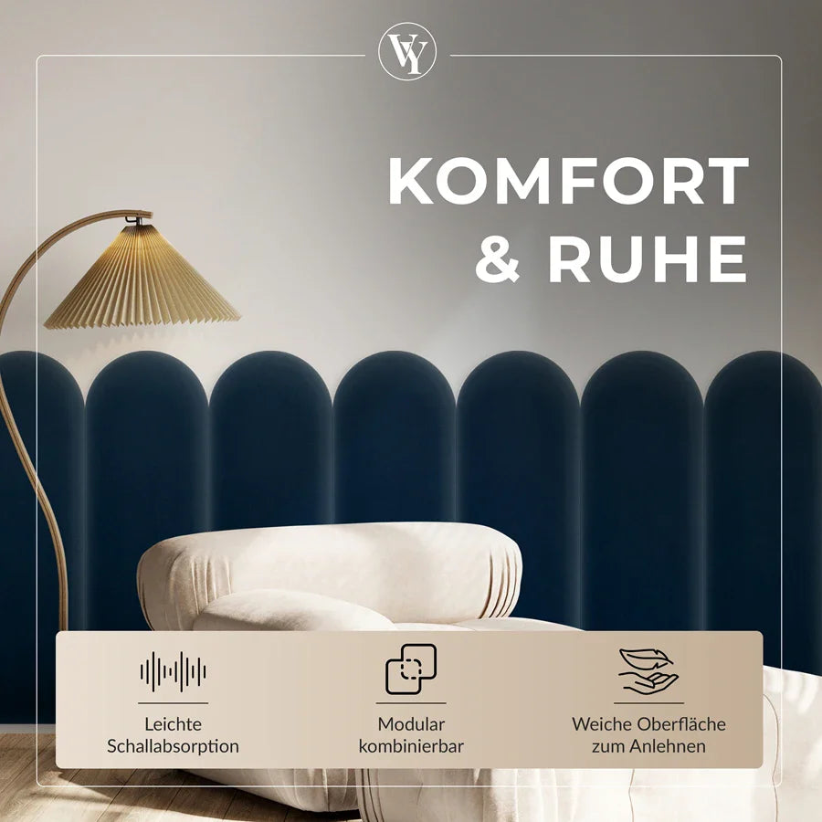 Wandkissen Rundbogen | Dunkelblau M03 Samt