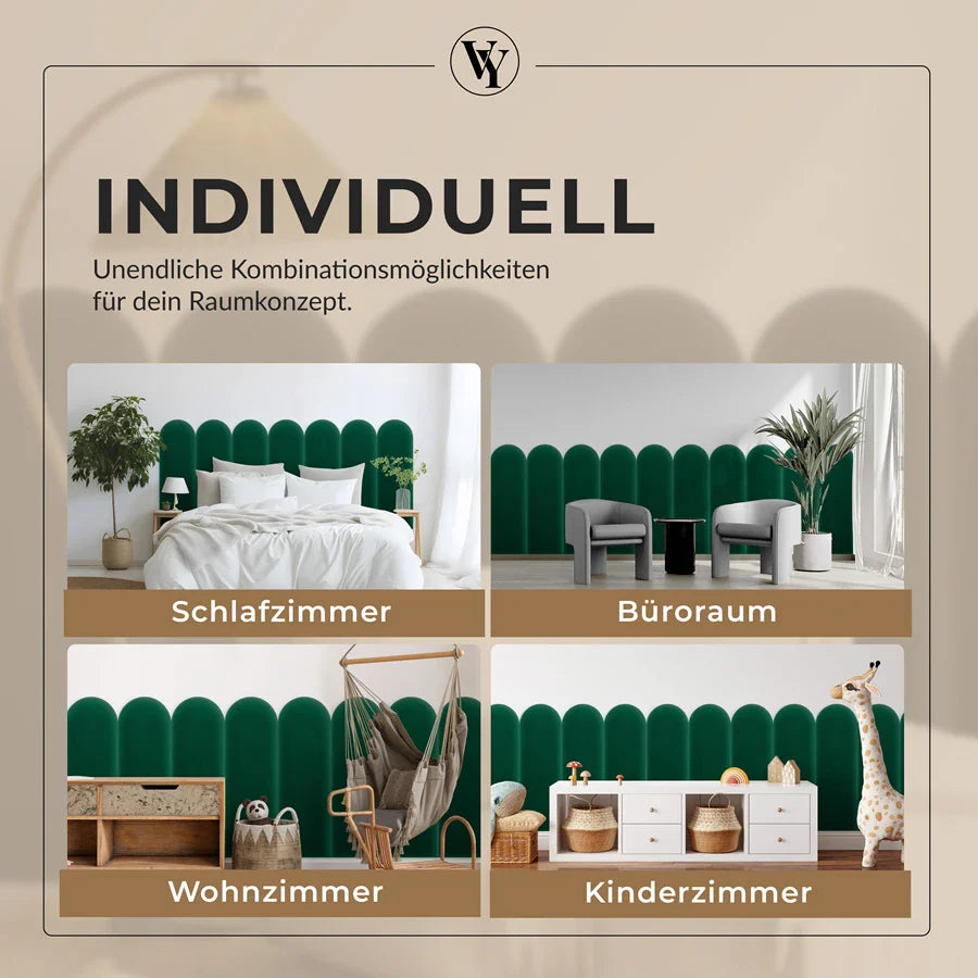 Wandkissen Rundbogen | Dunkelgrün M04 Samt