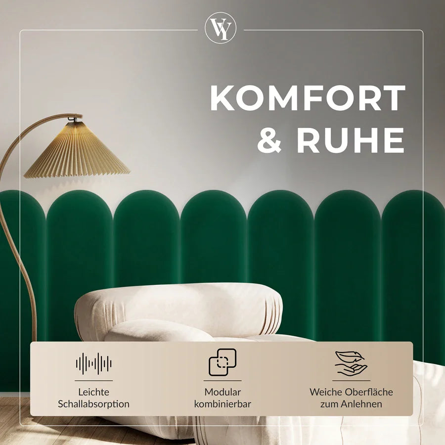 Wandkissen Rundbogen | Dunkelgrün M04 Samt