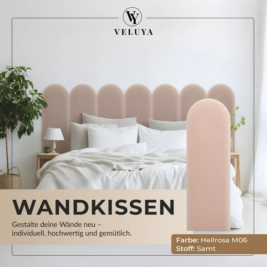 Wandkissen Rundbogen | Hellrosa M06 Samt