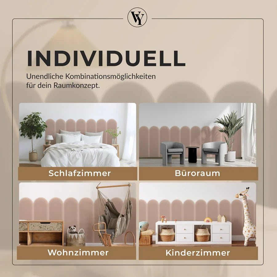 Wandkissen Rundbogen | Hellrosa M06 Samt