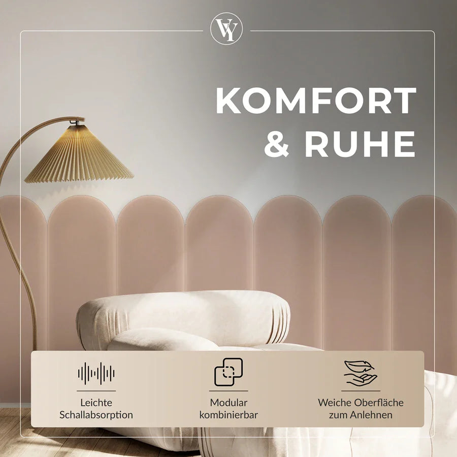 Wandkissen Rundbogen | Hellrosa M06 Samt