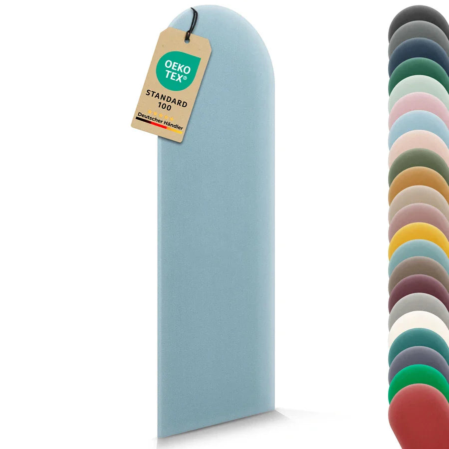 Wandkissen Rundbogen | Hellblau M07 Samt