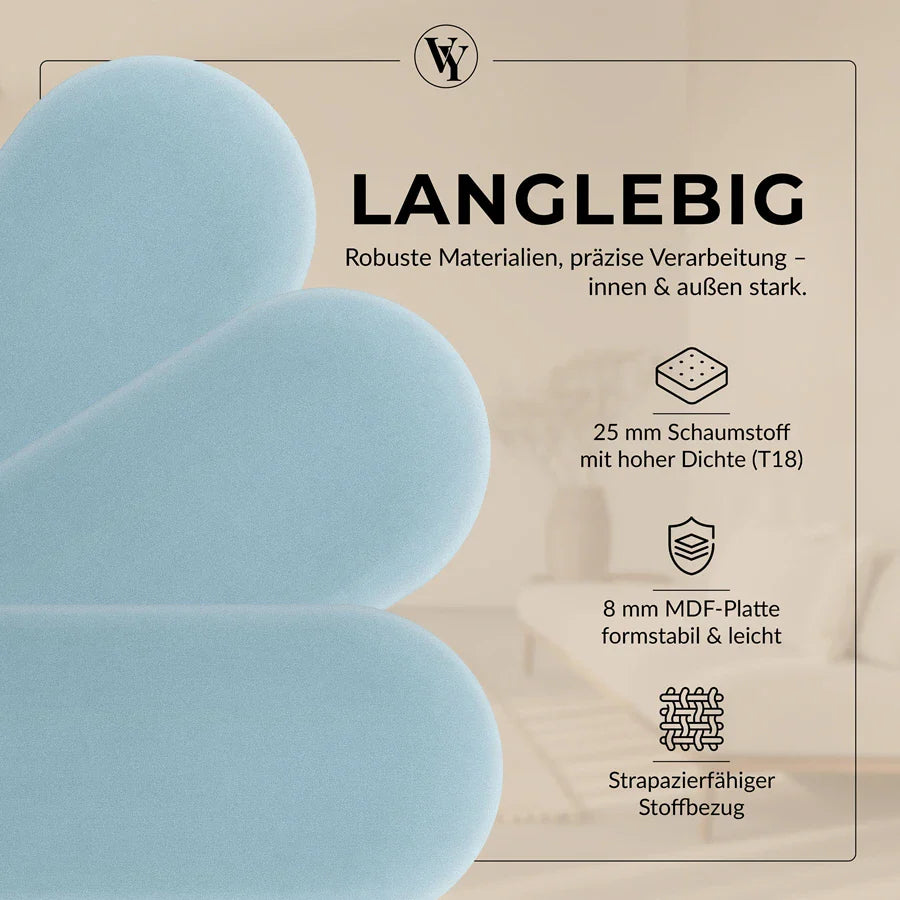 Wandkissen Rundbogen | Hellblau M07 Samt