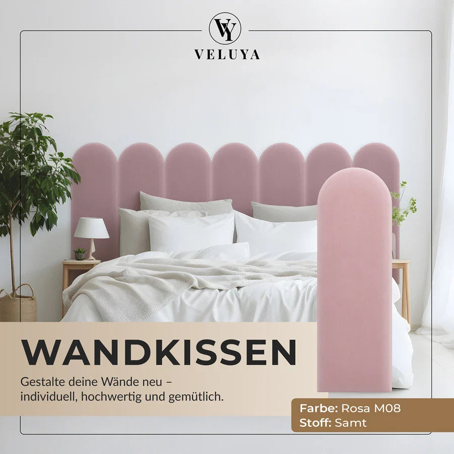 Wandkissen Rundbogen | Rosa M08 Samt