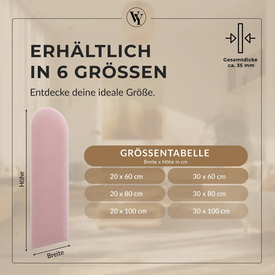 Wandkissen Rundbogen | Rosa M08 Samt