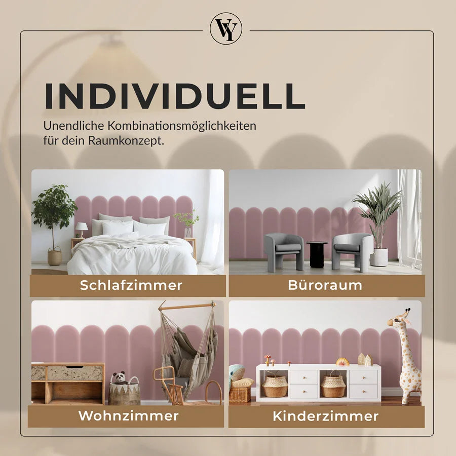 Wandkissen Rundbogen | Rosa M08 Samt