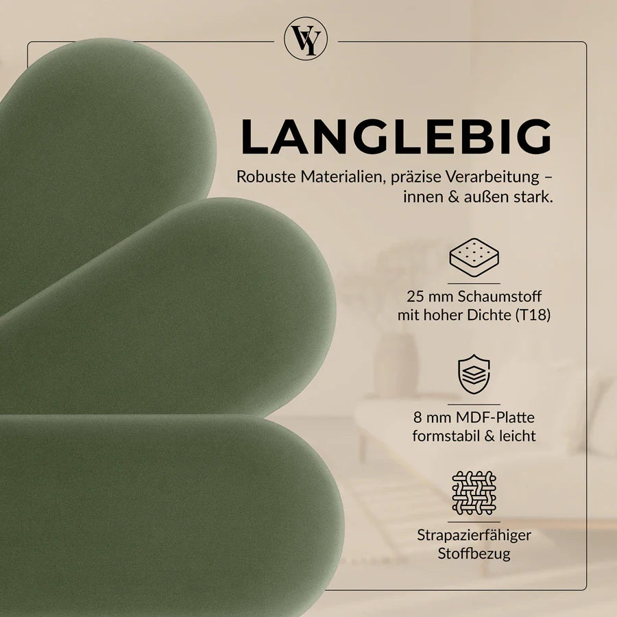 Wandkissen Rundbogen | Khaki M09 Samt