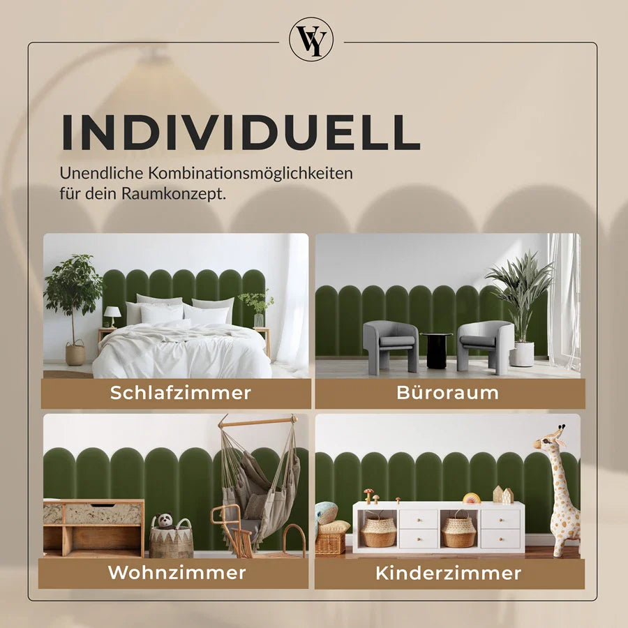 Wandkissen Rundbogen | Khaki M09 Samt