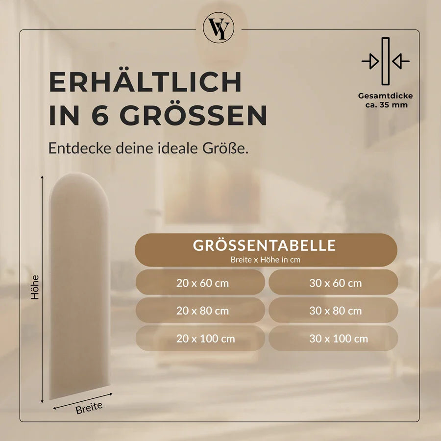 Wandkissen Rundbogen | Beige M11 Samt