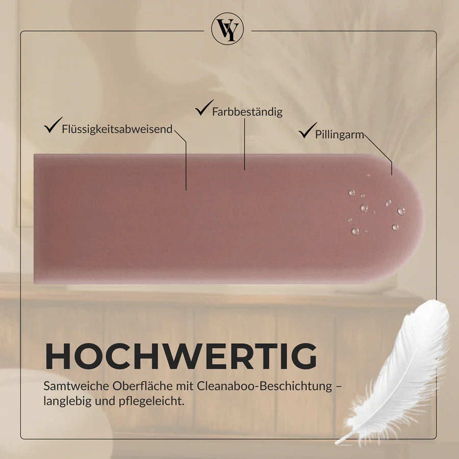 Wandkissen Rundbogen | Altrosa M12 Samt