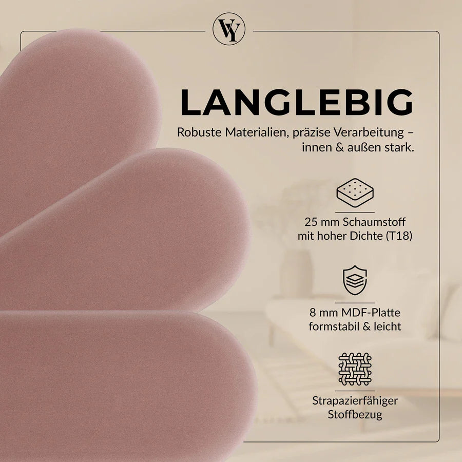 Wandkissen Rundbogen | Altrosa M12 Samt