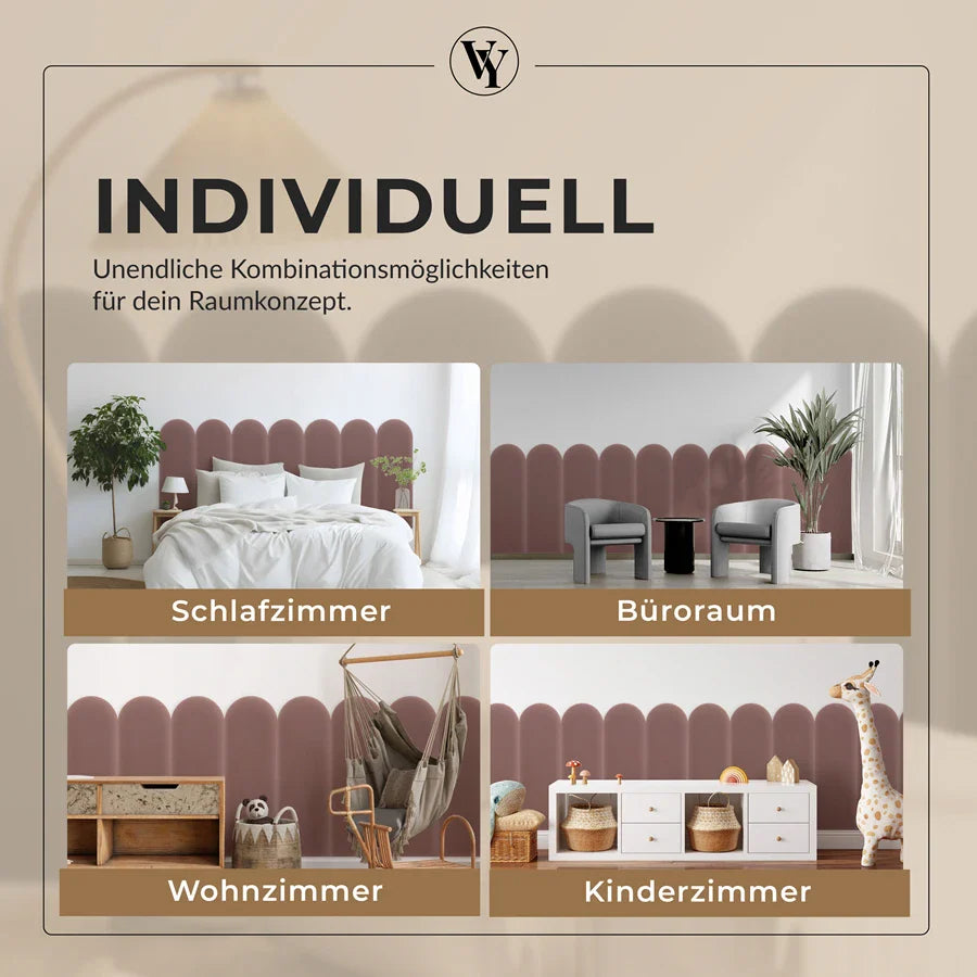 Wandkissen Rundbogen | Altrosa M12 Samt