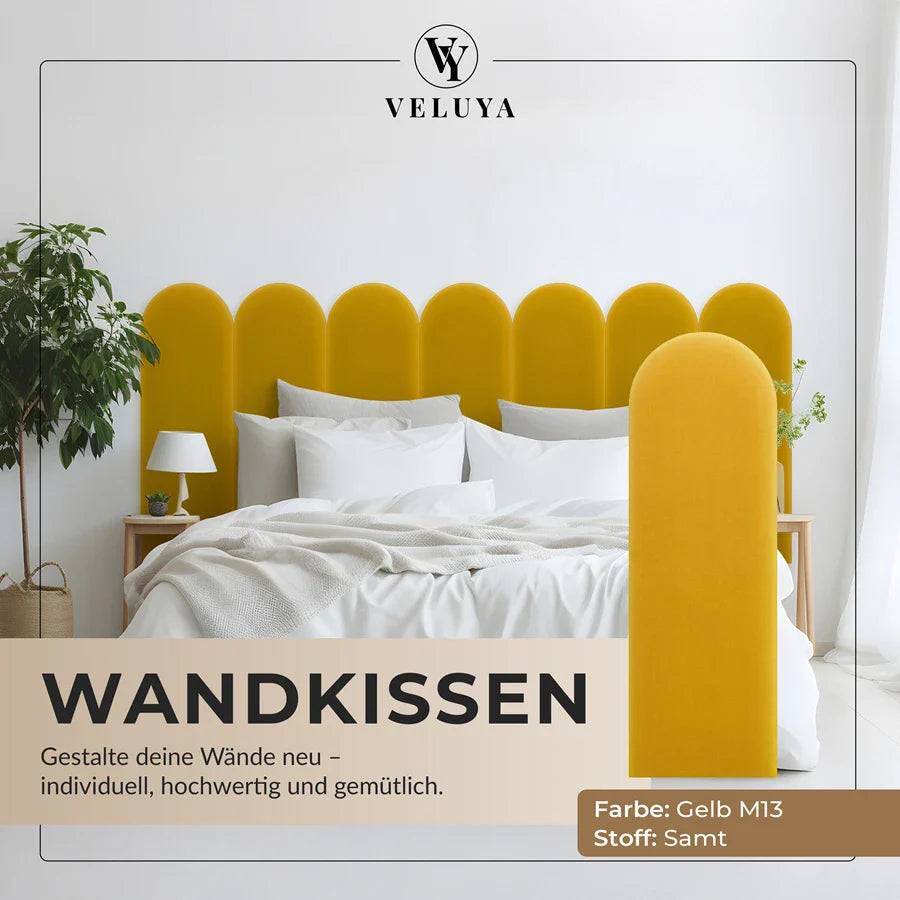 Wandkissen Rundbogen | Gelb M13 Samt