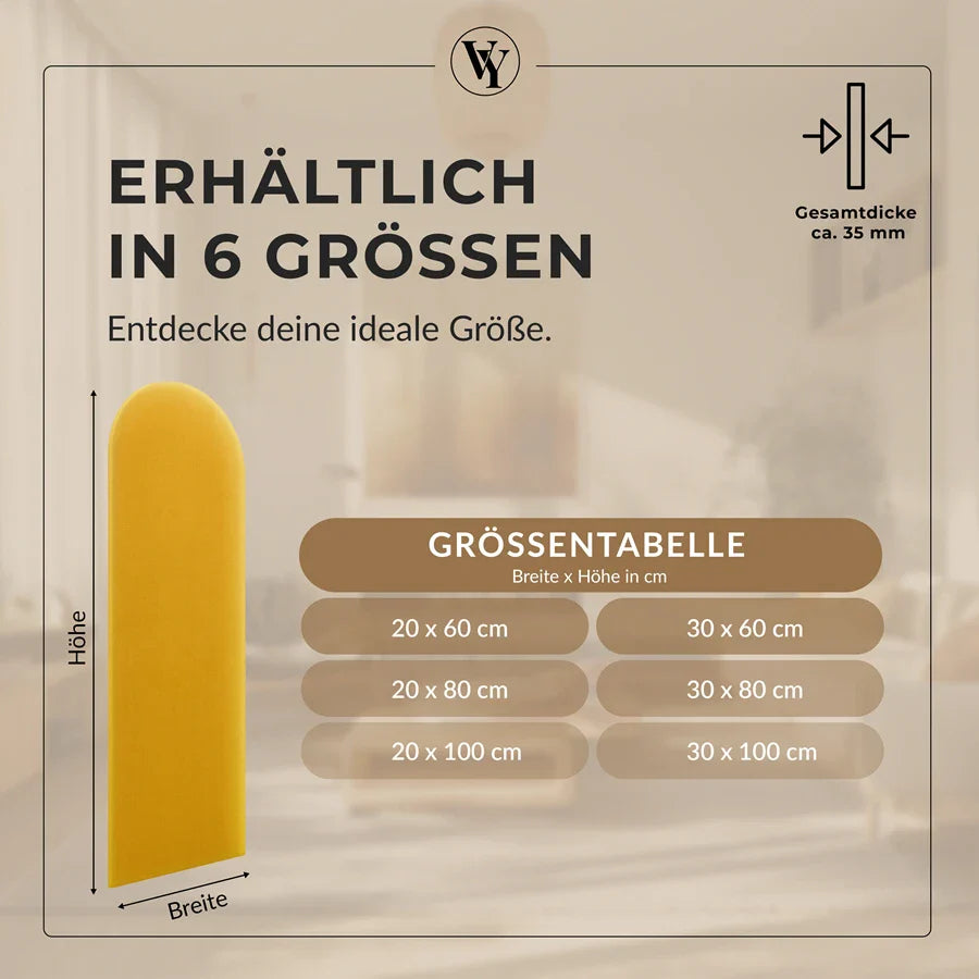 Wandkissen Rundbogen | Gelb M13 Samt