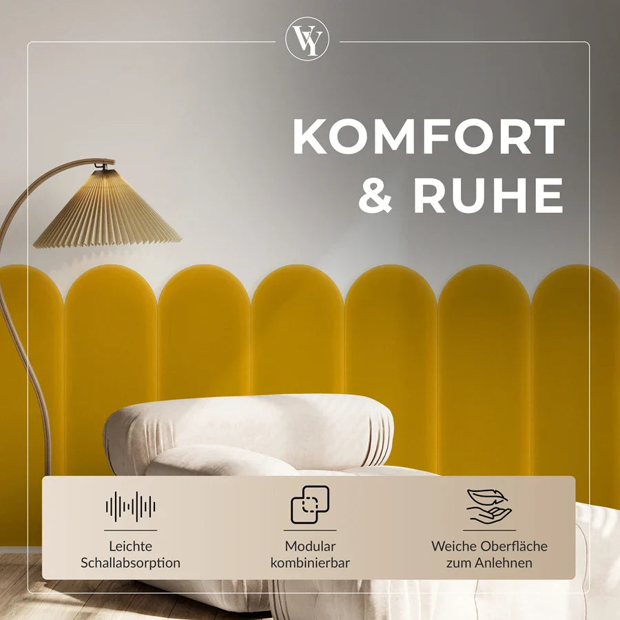 Wandkissen Rundbogen | Gelb M13 Samt