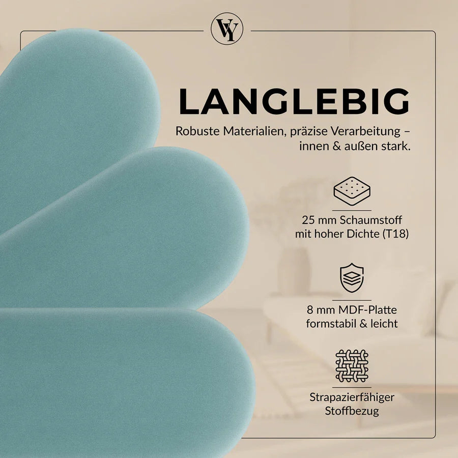 Wandkissen Rundbogen | Azurblau M14 Samt