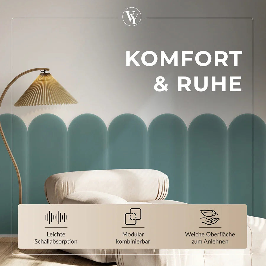 Wandkissen Rundbogen | Azurblau M14 Samt