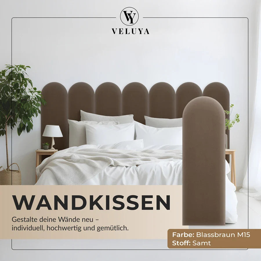 Wandkissen Rundbogen | Blassbraun M15 Samt