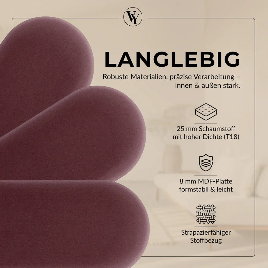 Wandkissen Rundbogen | Weinrot M16 Samt