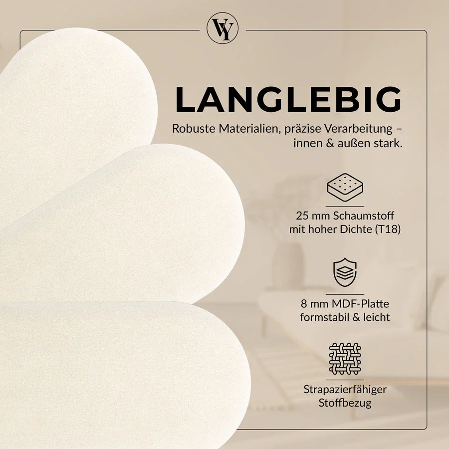 Wandkissen Rundbogen | Ecru M18 Samt