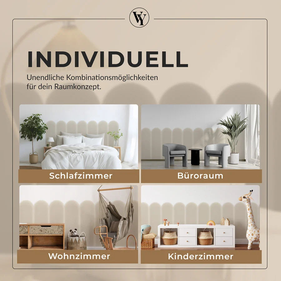 Wandkissen Rundbogen | Ecru M18 Samt