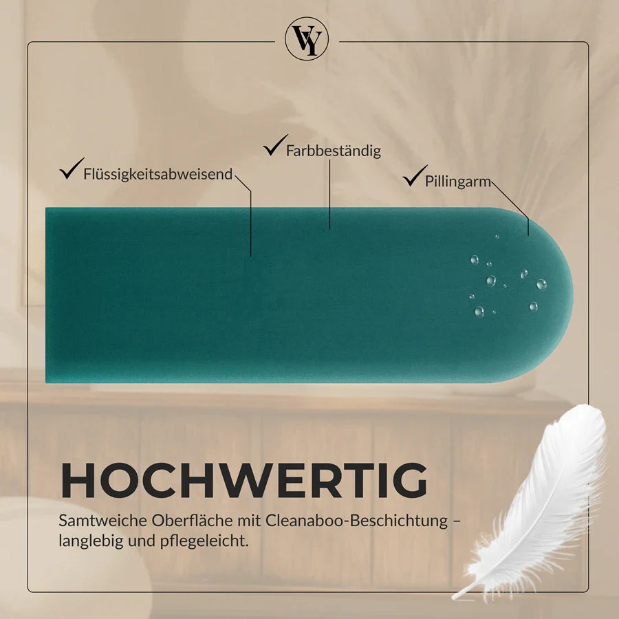 Wandkissen Rundbogen | Türkis M19 Samt