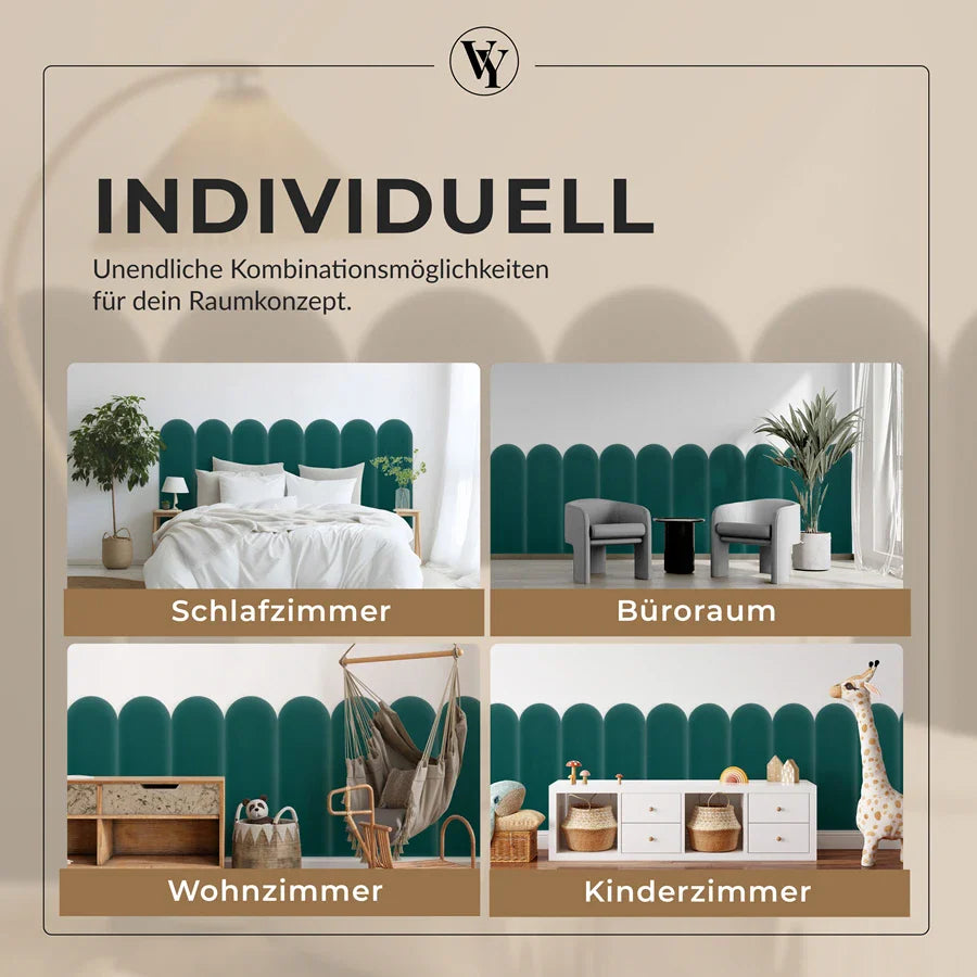 Wandkissen Rundbogen | Türkis M19 Samt