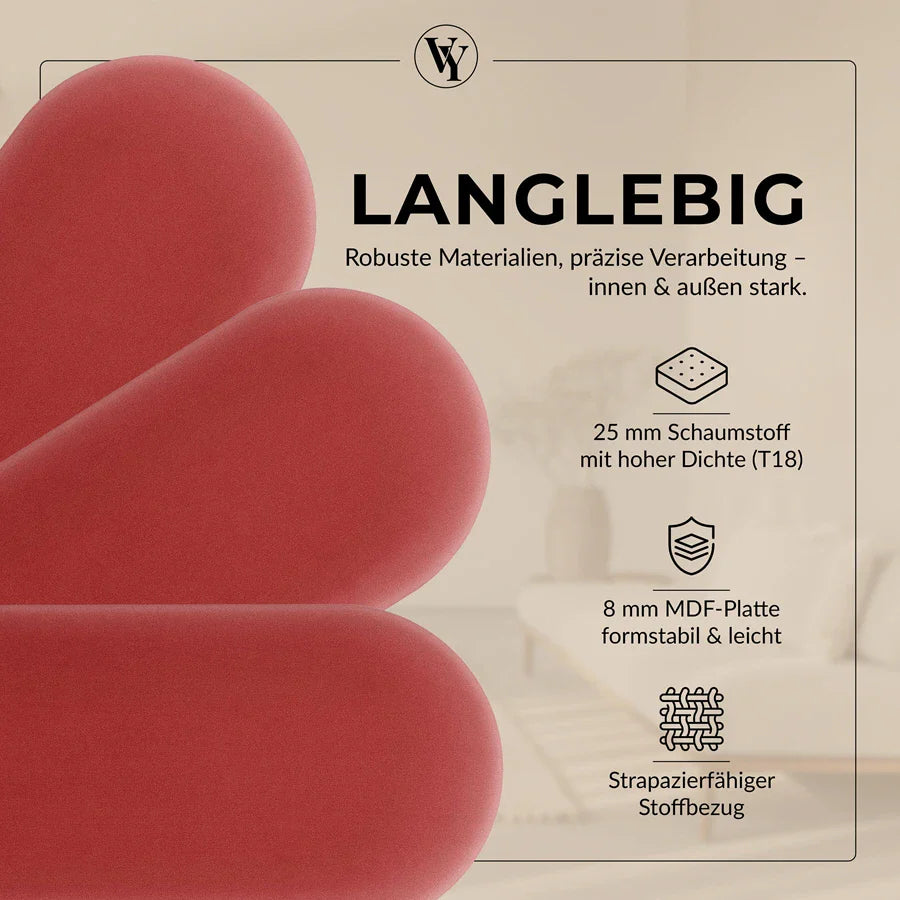 Wandkissen Rundbogen | Orientrot M23 Samt