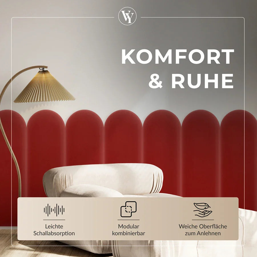 Wandkissen Rundbogen | Orientrot M23 Samt