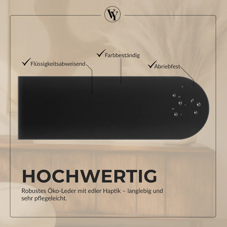 Wandkissen Rundbogen | Schwarz S01 Öko-Leder